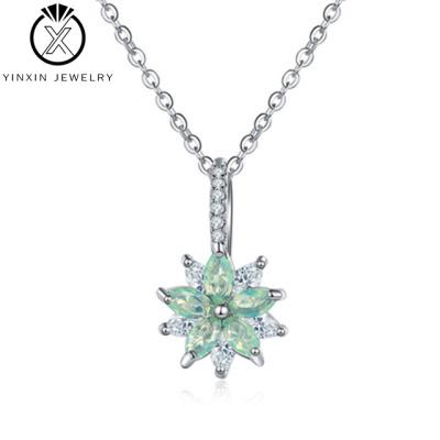 China European and American hot-selling YiXin fashion jewelry fashion necklace platinum flower diamond necklace multicolor wholesale for sale