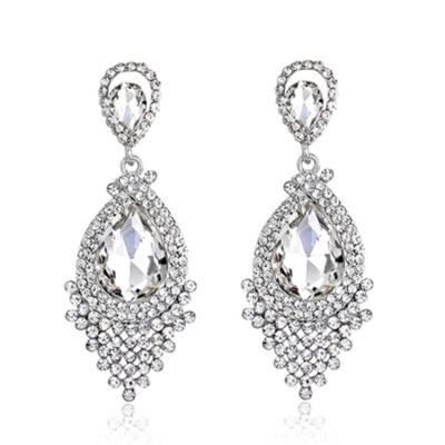 China FASHIONABLE Jewelry Tassel YiXin Long Glass Drop Earrings Full Of Diamonds Shape Jewelry Wholesale for sale