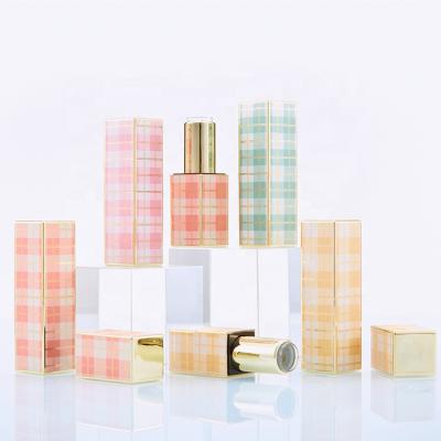 China JIE MEI Stock cosmetic D12.1MM 3D printing custom logo rose lipstick case square magnetic empty yellow green orange lipstick tube for sale