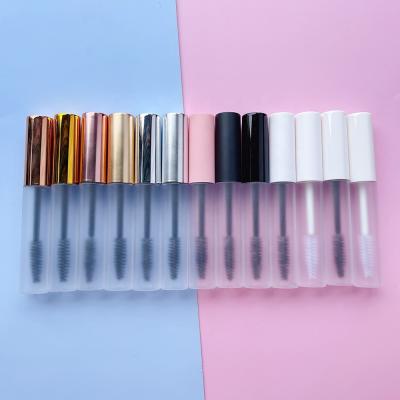 China Wholesale JIE MEI Stock Metallic Silver Gold Matte Pink 10ML Mascara Tube Packaging Cosmetic Glossy Black White Empty Mascara Bottle for sale