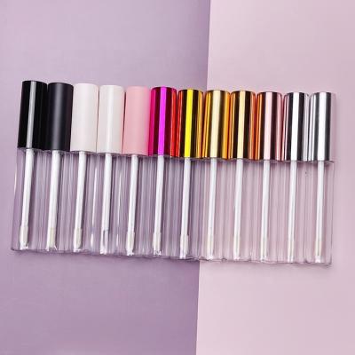 China JIE MEI Stock MOQ 100PCS Matte Gold Silver Rose Gold Cosmetic Metallic Cap 10ML Lip Gloss Tube Eyelash Serum Mascara Empty Container for sale