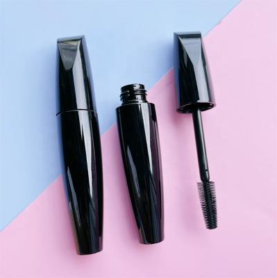 China Custom Logo Silicone Brush Shiny Black Mascara Tube JIE MEI Stock Hot Selling Professional Big Volume 16ML Cosmetic Empty Mascara Bottle for sale