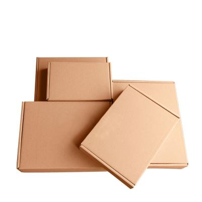 China Recycled Materials Blank Kraft Cardboard Paper Boxes or Custom Logo Printed Shipping Paper Packaging Courier Box for sale