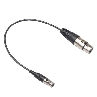 China Computer 3 Pin MINI XLR Female to Audio Female Cable Cinema Device Microphone Extension Cable Camera Audio Photographic Cable for sale