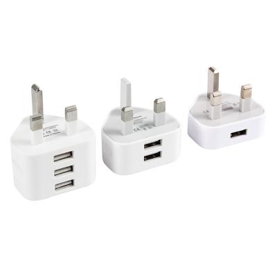 China UK Plug 1USB/2USB/3USB Charger USB Wall Charging Main Mobile Phone Charger Quickly Charging and Stable Performance for Phones Tablets for sale