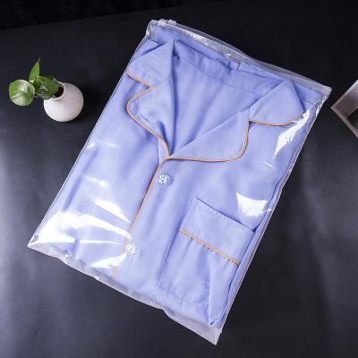 China Waterproof Wholesale Custom Logo Frosted Plastic Bag Clothes Zip To Lock Self Sealing Bag Clothing Packaging Frosted Zipper Bags Printed Logo for sale