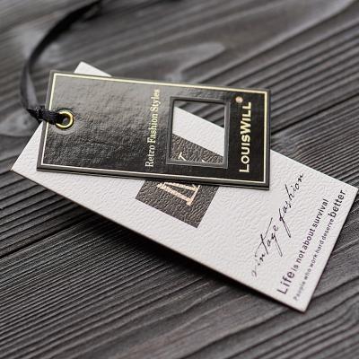 China Dress Printed Set of Hang Flashing Word Tag For Logo Clothing Hangtags Holographic Tag of Recyled Hang Clothing High Grade Garment Accessories for sale