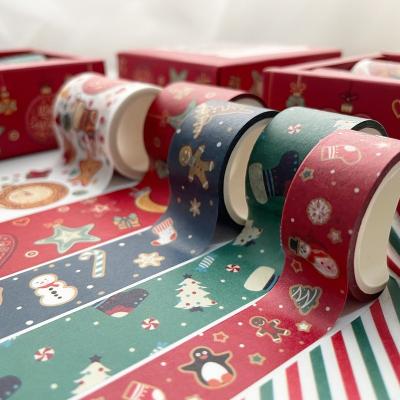 China Waterproof Custom Copy Colored Adhesive Christmas Decoration Washi Paper Masking Tapes for sale