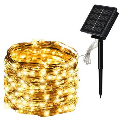 China Borosilicate Glass 20M 200 LED Fairy Outdoor Solar Powered Strip Garden Light Copper Wire Solar String Light Outdoor Solar Powered Christmas Decor. for sale