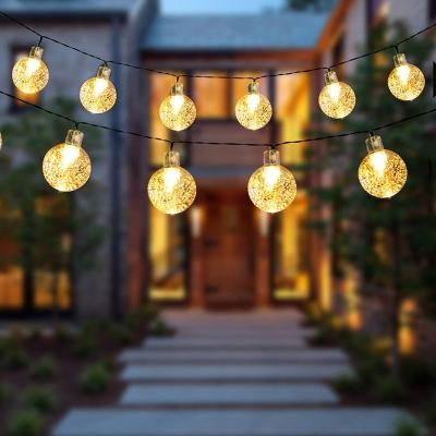 China Borosilicate Glass Solar String Lights Outdoor Garden Light 5M7M/12M Waterproof Solar Powered LED Crystal Ball Patio Lamp for Christmas Party Decor for sale