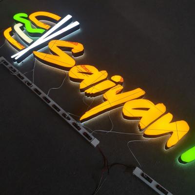 China Yellow Buildings and Green Burger Frontlit and Cheap Price of Letter Backlit Signs for sale