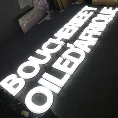 China Buildings waterproof shop outdoor acrylic sign led channel letter sign face lit 3d letter runway edge signage for sale