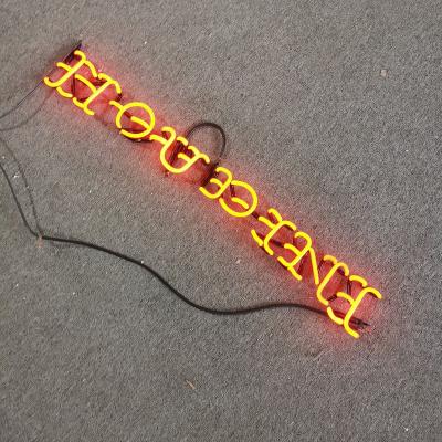 China Full Lighting Orange Lights Outdoor Glass Neon Sign Bar / Shop Led Letters Neon Sign Display for sale