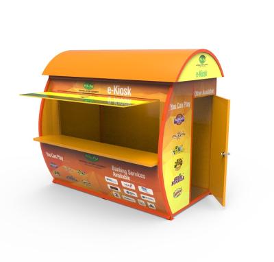 China Steel Fabricated Outdoor Prefab House Metal Street Lottery Ticket Ticket Kiosk for sale