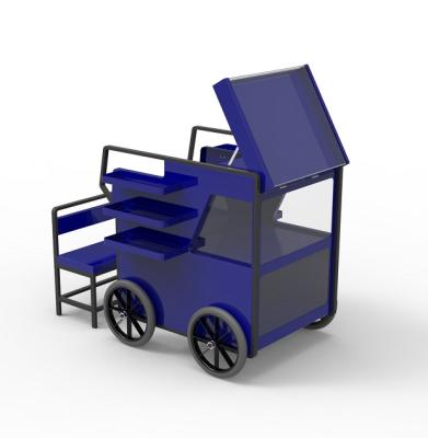 China Foldable outdoor mobile metal cigarette cart for sale