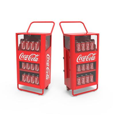 China Environmental Friendly Easy Move Cola Metal Promotion Table Sale Trolley for sale