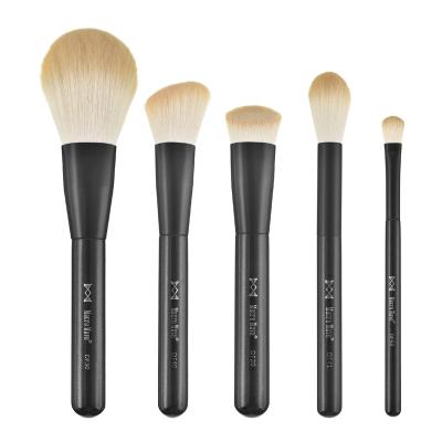 China Premium Starry Black Wooden Face Handle Foundation&Concealer Makeup Brush Set for sale