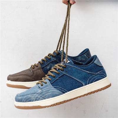 China Custom Made Denim Top Breathable Lattice Shoes Lattice Shoes Canvas Boy Shoes Anti-odor Sneaker Custom Men's Casual Shoes for sale