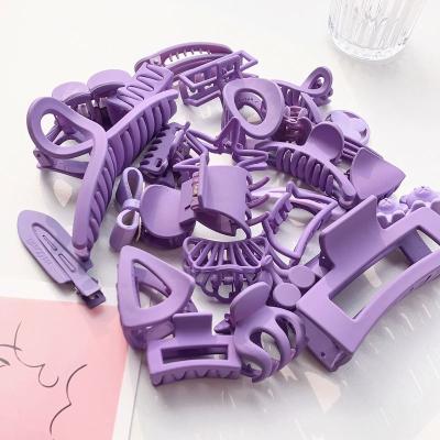 China Purple Plastic BB Clips One Elastic Band Hair Decoration Periwinkle School Ponytail Base Holder Clip Hair Accessories Clip Small Blue Shark Clip for sale