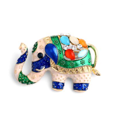 China Fashionable Retro Border Elephant Enamel Hot Selling Oil Alloy Warrior Souvenir Clothing Accessories Drip Exotic Roman Brooches for sale