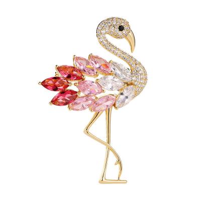 China Wholesale Korean fashion clothing fashionable animal decorative jewelry bodice temperament faux stone version swan zircon color brooches for sale