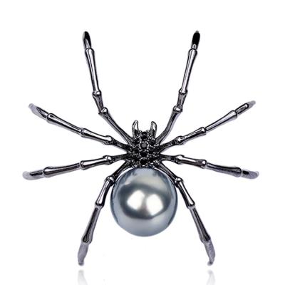 China Fashion Personality Black Spider Rhinestone Metal Corsage Gift Accessories Trendy Korean Female Jewelry Halloween Border Brooch for sale