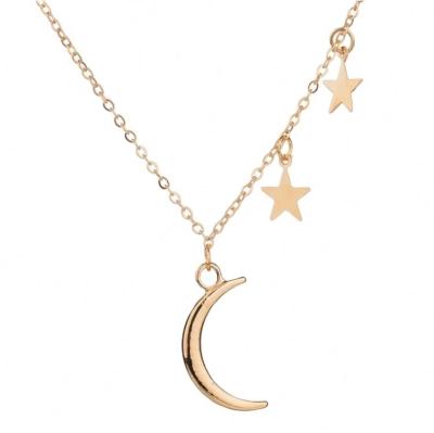 China European and American Hiphop Jewelry Foreign Trade Couples Metal Moon Star Romantic Combination of Women's Clavicle Necklace for sale