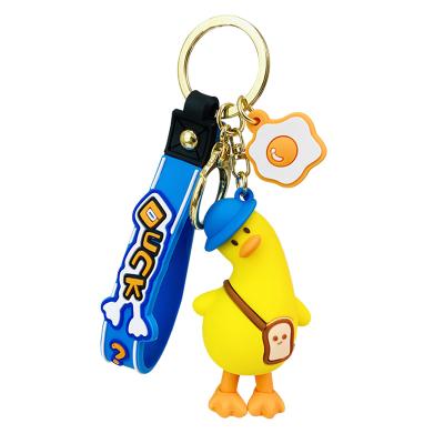 China Durable Authorized Key Chains Car Pendant Gift Glue Drop Glue Duck Doll Ducklings Twisted Funny Bag Accessories for sale