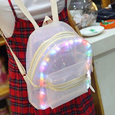 China Waterproof Clear Anime Luminous Backpack, Bookbag For College, Cool Travel Black Bag Fashion LED Backpack for sale