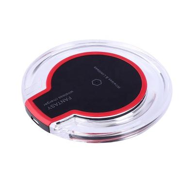 China Mobile Phone Factory Universal Qi Wireless Charger Ultra-thin 5w Wireless Charging New Iphone LED Light for sale