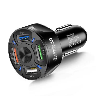 China Mobile Phone 4 Port Car Charger Quick Charging QC 3.0 Car Charger For Iphone For Samsung, 7a Usb Car Charger for sale