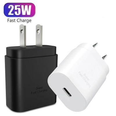 China Super Fast Charging Usb 25w Mobile Phone PD Quick Fast Charger Type C For Samsung Galaxy Note 10/Note 20/s20 With Type C To Type C Cable for sale