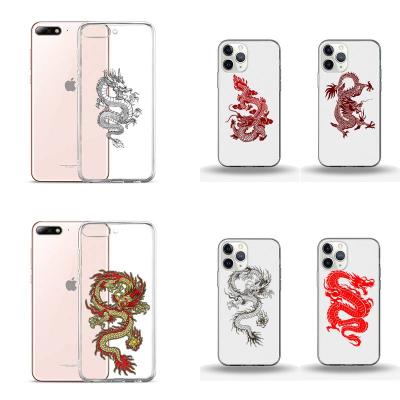 China Anti-drop Phone Cases For iPhone 11 12 8 7 6 5 Anti-knock Mini Pro X XS XR Max Plus Se 2020 Mobile Phone Cases Transparent Dragon Cartoon for sale