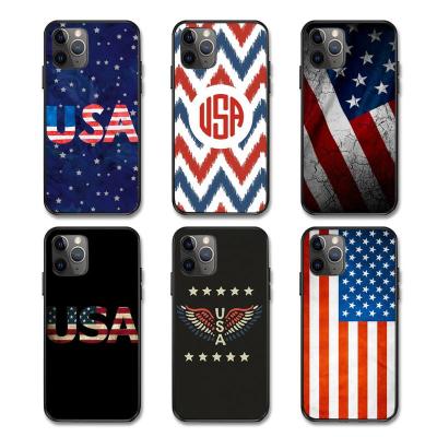 China Anti-fall America USA Flag Ultra Thin Designer Funda Para Sublimation Mobile Phone Shock Proof Soft TPU Case For iPhone 12 11 Pro Max for sale