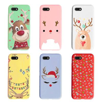 China Anti-drop for iphone 11/12 pro mini 6 7 8 max plus case for iphone X XR XS Max Christmas Snowman Santa Deer elk candy colors phone cases for sale