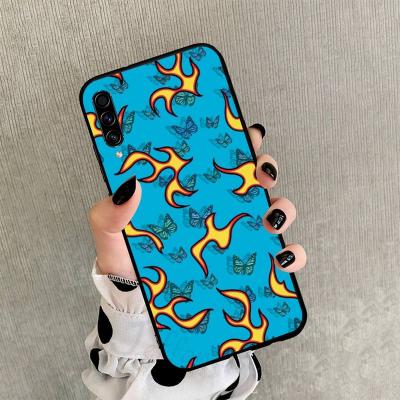 China Hot Anti-drop Fire Flame Art Phone Case For Samsung Galaxy Note 20 A51 A52 A71 A50 A12 A72 A21s A70 10 Fe S10 S21 S20 Ultra Plus Cover for sale