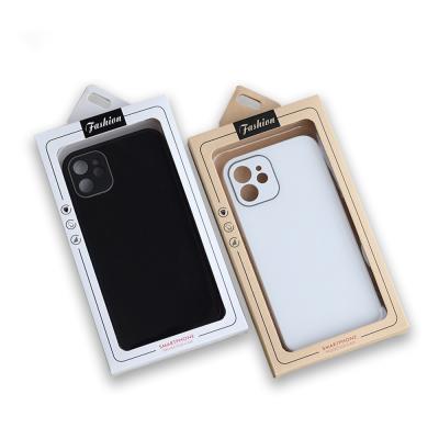 China Universal Retail/Wholesale Handmade Phone Case Package Box PVC Paper Box Kraft Paper Mobile Phone Case Package for sale