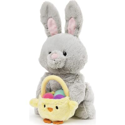 China 2022 Easter Bunny Plush With Basket Wholesale Hot Selling Rabbit Amazon Hot Kids Gifts Soft Custom Decorate Easter Plush Toys for sale