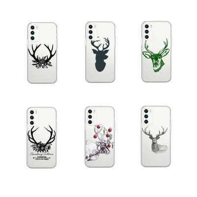 China Anti-fall for Huawei P40/P30 Pro Mate 20/40 Case for Huawei Pro 6 nova 8/7/5 SE Art Festive Reindeer Elks Phone Case Cover for sale