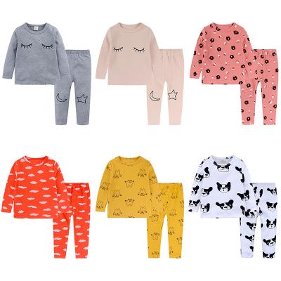 China Breathable Kids Pajamas Kids Pattern Cotton Pajamas Sets Boys Girls Long Sleeves Sleepwear for sale