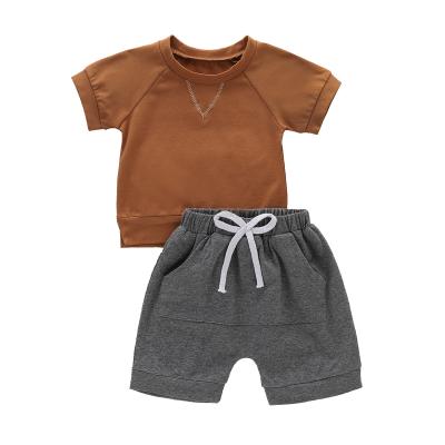 China Kids Eco-Friendly Sale Boys Cotton Short Sleeves Shirt And Shorts Sets for sale