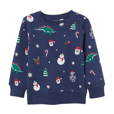 China Anti-Shrink Toddler Girl Christmas Sweatshirts Boy Long Sleeve Cartoon Sports Pullover Tops For Kids 2-8Y for sale