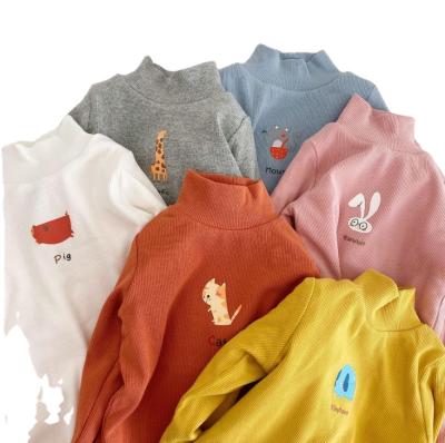 China China factory QUICK DRY kids fleece T-shirt kids cartoon pullover girls and boys warm bottoming shirts for sale