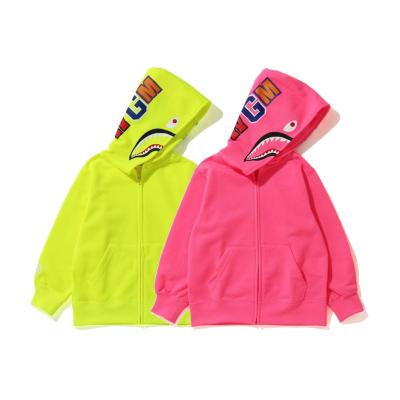 China Boys and Girls Shark Coat Anti-Shrink Kids Wear Plush Zipper Hoodie for sale