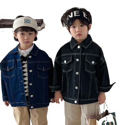 China Anti-Wrinkle With Buttons Long Sleeve Denim Babies And Kids Coat Jackets Boy Kids Casual Outfits for sale