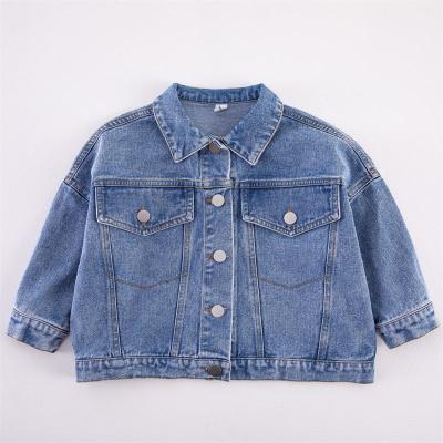 China Anti-wrinkle spring coat and autumn kids denim long sleeve babies kids tops and boy's casual jackets outfits for sale