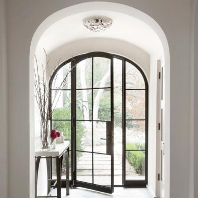 China Customized Black Mid Century Slim Steel Security Arch Frames For Metal Door And Windows for sale