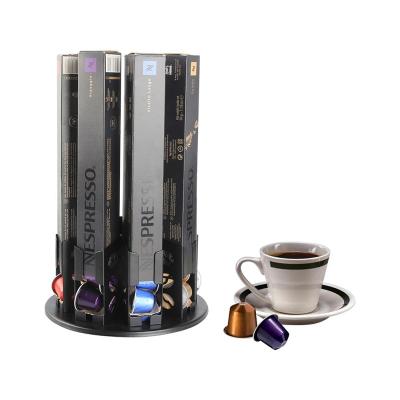 China Rotating base 8 cans nespresso coffee capsule stand sustainable holder with large capacity for sale