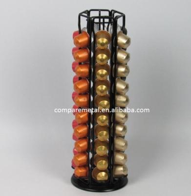 China Powder Coating Rotating Nespresso Coffee Capsule Stand Sustainable Holder For 60 Pods for sale