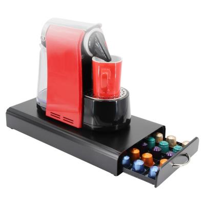 China Sustainable High quality Nespresso Capsule holder coffee metal black powder coated Counter Top holder drawer for sale